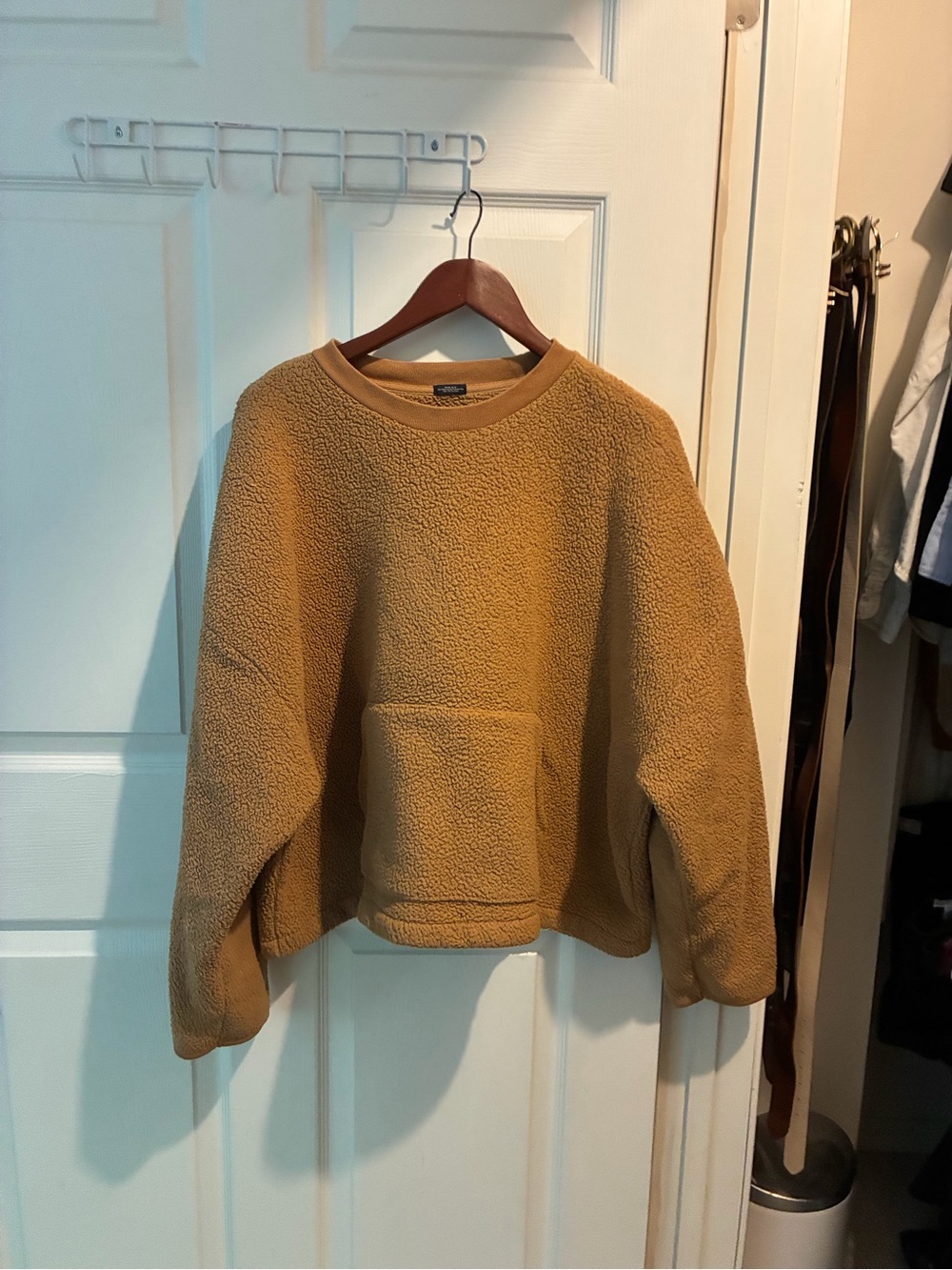 GAP Women's Teddy Fleece Pullover Jacket - Mustard Brown